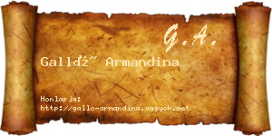 Galló Armandina névjegykártya